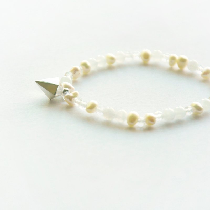 TAL Dew Na II Pearl Silver Bracelet Elasticity - Bracelets - Gemstone White
