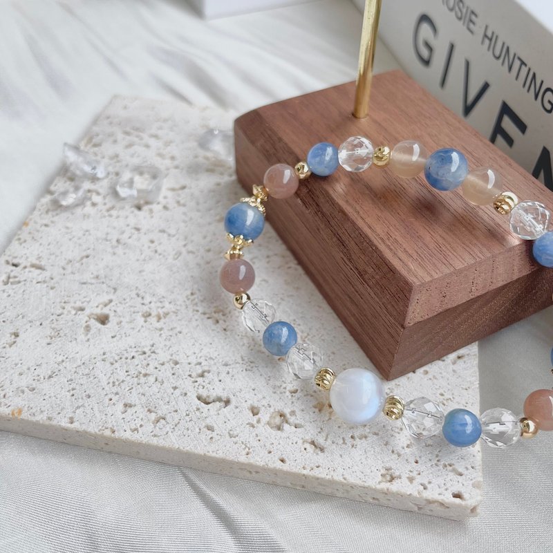 Crystal Bracelet Design Stone Labradorite Moonstone 14K Gold Packed Lucky Crystal Bracelet Gift - สร้อยข้อมือ - คริสตัล หลากหลายสี