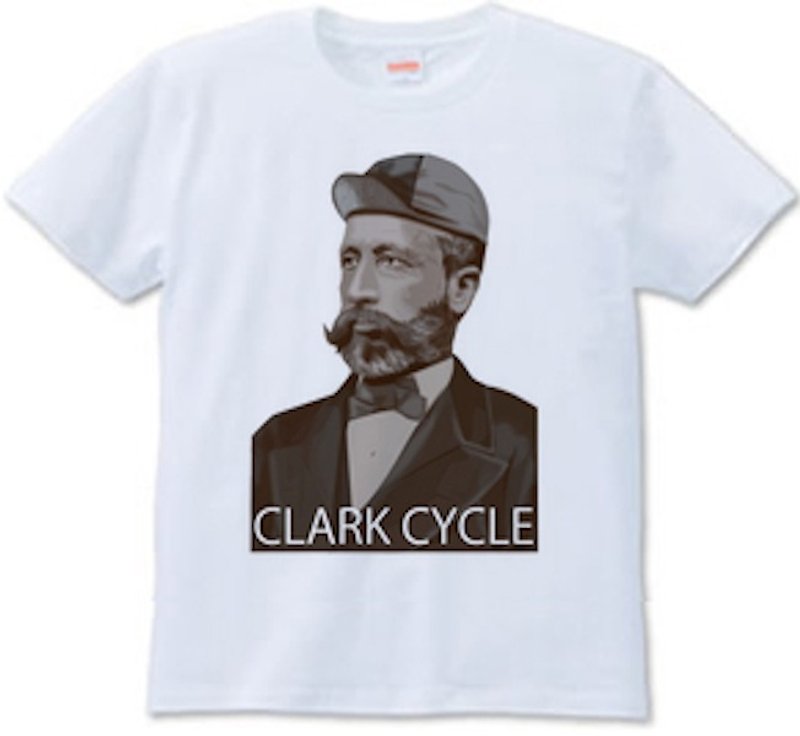 CLARK CYCLE (T-shirt white / ash) - เสื้อฮู้ด - ผ้าฝ้าย/ผ้าลินิน ขาว