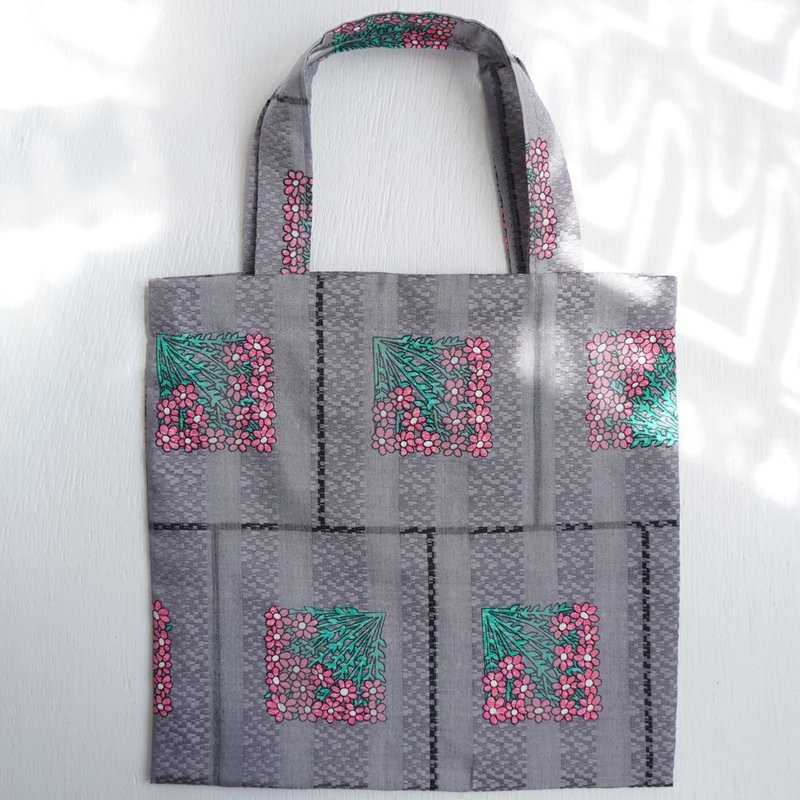 Ba-ba handmade mini shopping bag  No.RB58 - 手提包/手提袋 - 其他材質 灰色