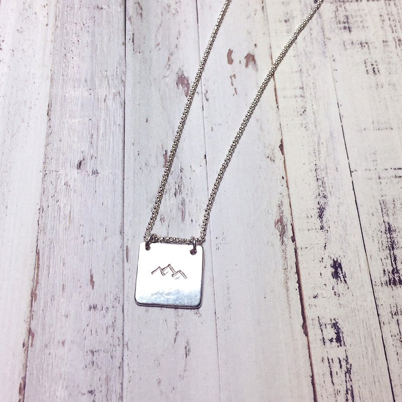 MIH Metalworking Jewelry | Symbol Series <Mountain> sterling silver necklace - สร้อยคอ - โลหะ 