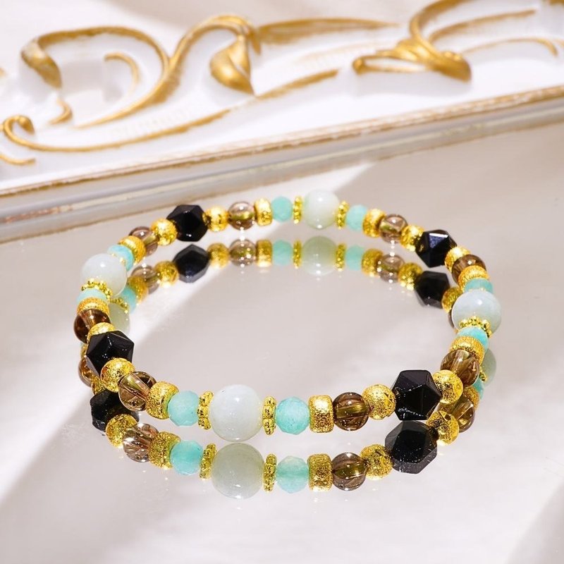 It’s nice to see you, jade/jade Stone, black agate tea crystal/natural crystal bracelet/gift of destiny - สร้อยข้อมือ - คริสตัล 