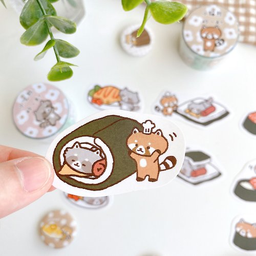 浣熊菓子屋 浣熊菓子屋-日式料理貼紙包/手帳貼紙