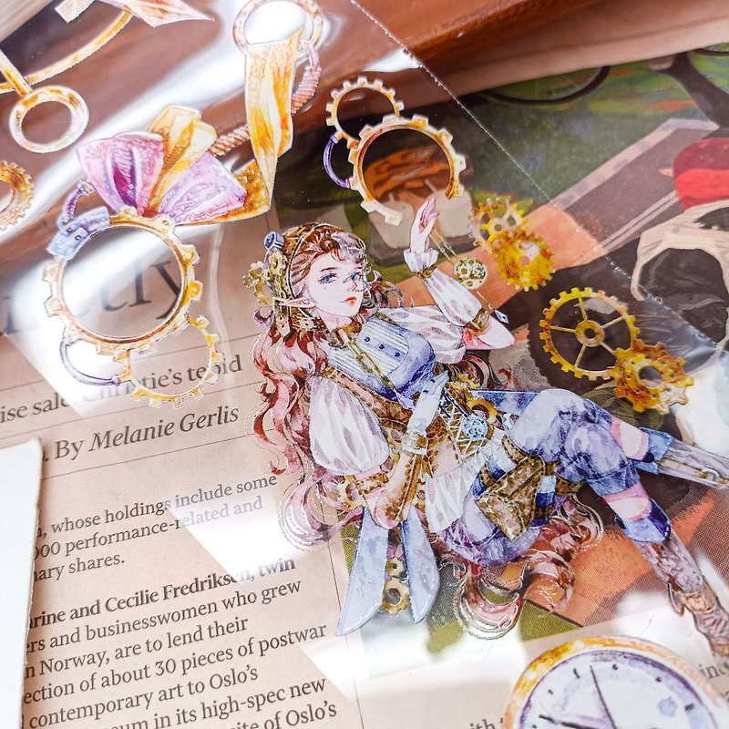 Steam Fairy / Masking Tape - Washi Tape - Plastic Multicolor
