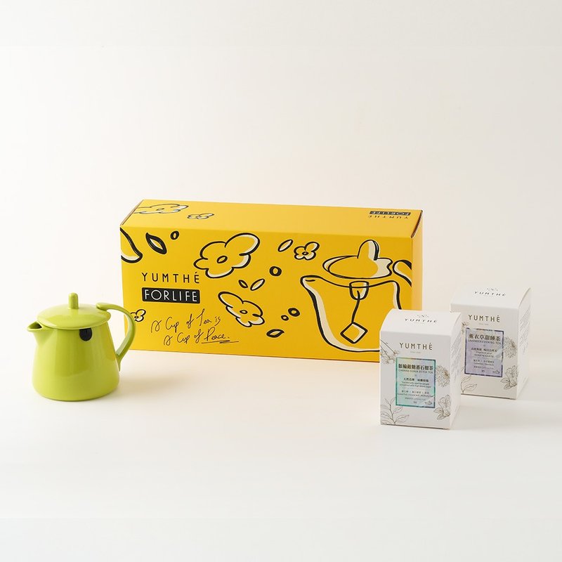 [Holiday gift] YUMTHÉ x FORLIFE joint gift box (one pot of double tea combination) - Teapots & Teacups - Porcelain 