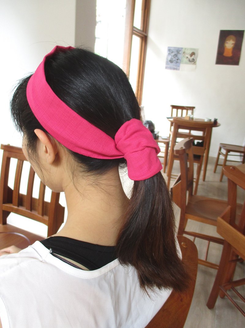 Transfer the hair band (hand) - plain bright rose - Hair Accessories - Cotton & Hemp Multicolor