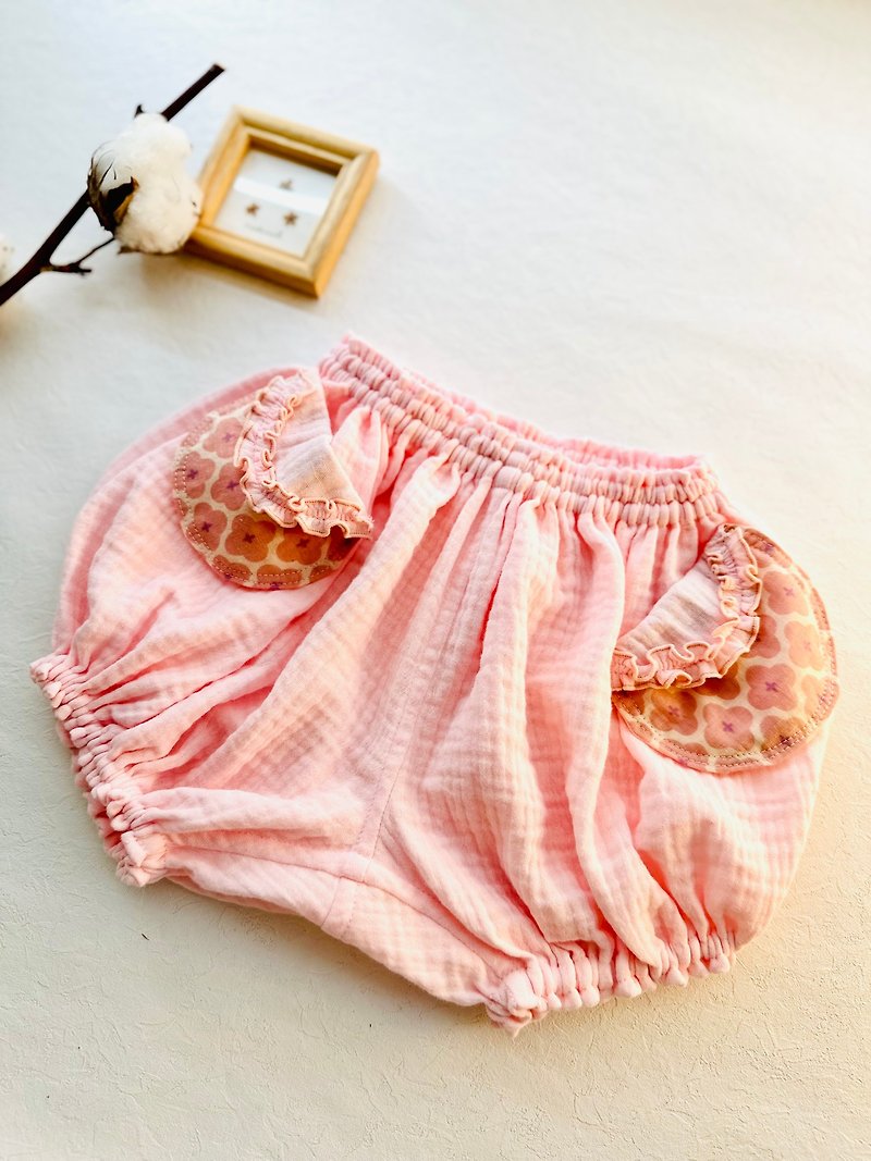 Girls' Pengpeng Balloon Shorts-Light Pink - Pants - Cotton & Hemp 