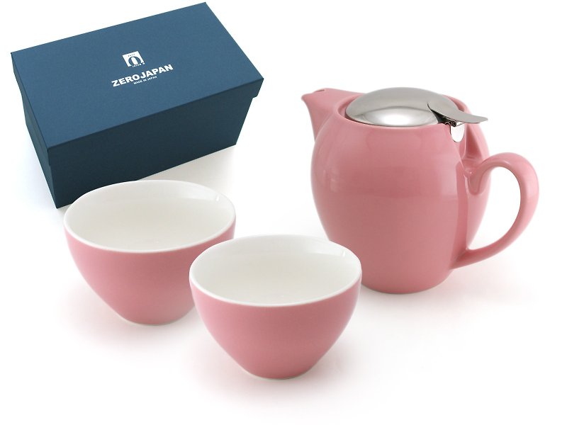 日本 ZERO JAPAN 陶瓷不銹鋼蓋茶壺(580cc) 連茶杯禮盒套裝 - 茶壺/茶杯/茶具 - 陶 多色