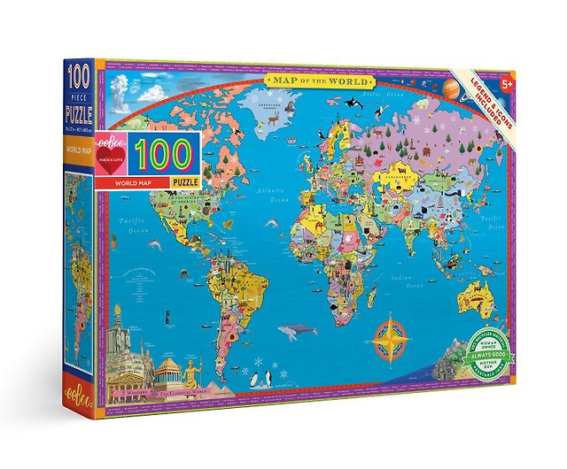 Eeboo100ピースパズル 世界地図100ピースパズル ショップ Eeboo Tw パズル Pinkoi
