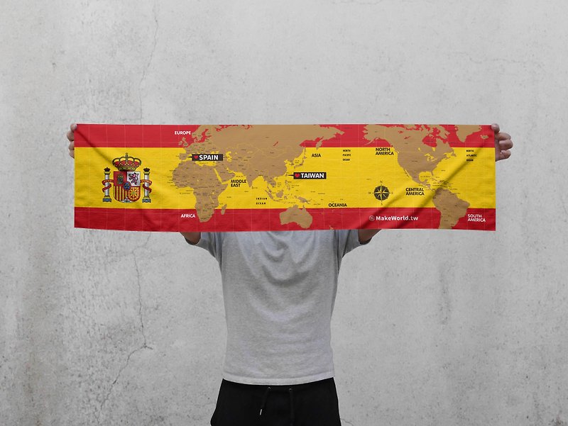 世界地図製造スポーツタオルを作る（スペイン） - タオル・バスタオル - ポリエステル 