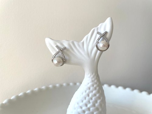 Athena珍珠設計 Akoya 天然海水珍珠 S925銀 簡約 耳針 耳環