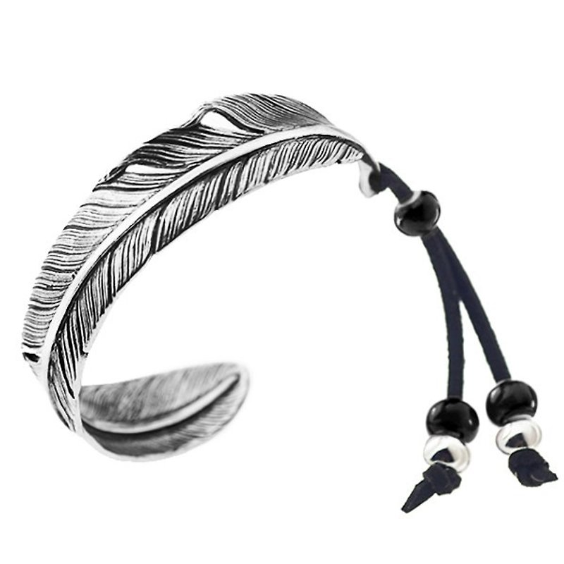 Glass feather bracelet Solo Feather Bracelet - สร้อยข้อมือ - โลหะ 