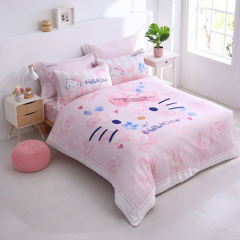 Hello Kitty-Lyocell Tencel-Bed and Quilt Set-Romantic Promise-Authentic Authorized-Made in Taiwan - Bedding - Silk 