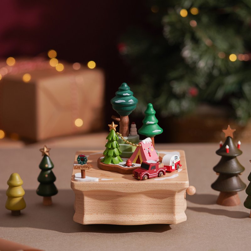 Music Round & Round (M) - Christmas Glamping | Wooderful life - Items for Display - Wood Multicolor