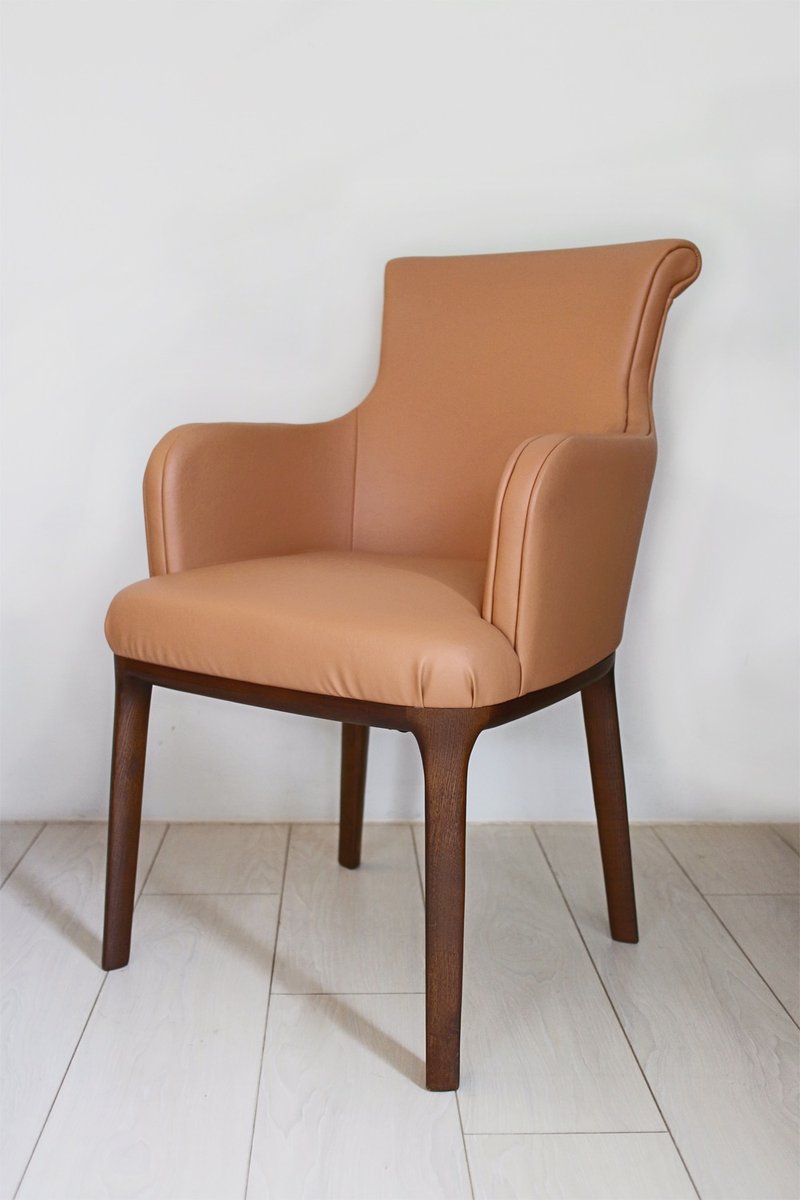 Spot / 9137 leather retro dining chair - เก้าอี้โซฟา - หนังเทียม สีส้ม