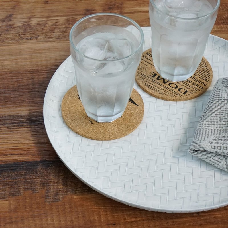 Mat Coating Ajiro Tray Food Plate Meal Lunch Dinner Traditional Made In Japan - 托盤/砧板 - 塑膠 白色