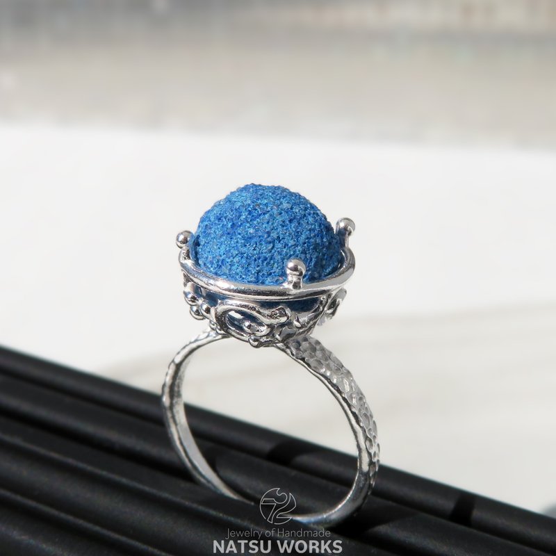 アズライト リング / Azurite ball Ring C - 戒指 - 寶石 藍色