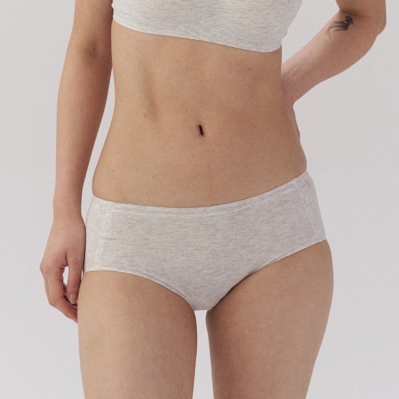 Soft & Resilient | Soufflé Hip-Hugger Panties | Secure Coverage, No Bunching, Mid-Rise Briefs - Women's Underwear - Cotton & Hemp Gray