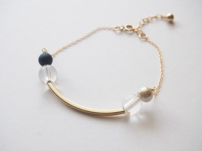 [14kgf] Gold & Pearl Bracelet - สร้อยข้อมือ - โลหะ 