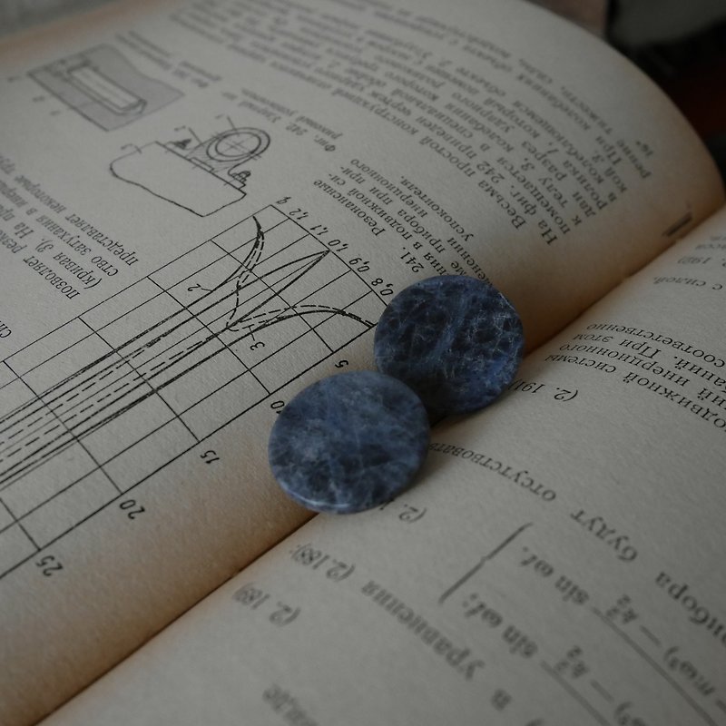 Earrings French elegance | Semi-precious stones blue deep sea - Earrings & Clip-ons - Semi-Precious Stones Blue