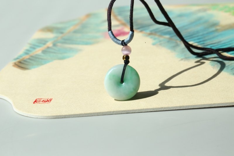 [Peace Buckle] Pendant/Necklace/Natural Hetian Jade Pendant/Peace • Health • Longevity - Necklaces - Jade Green