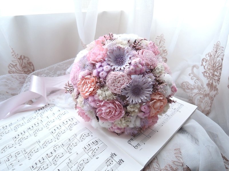 [Love in early spring] dry flower bouquet / bridal bouquet / wedding bouquet / romantic / dream - Dried Flowers & Bouquets - Plants & Flowers Pink