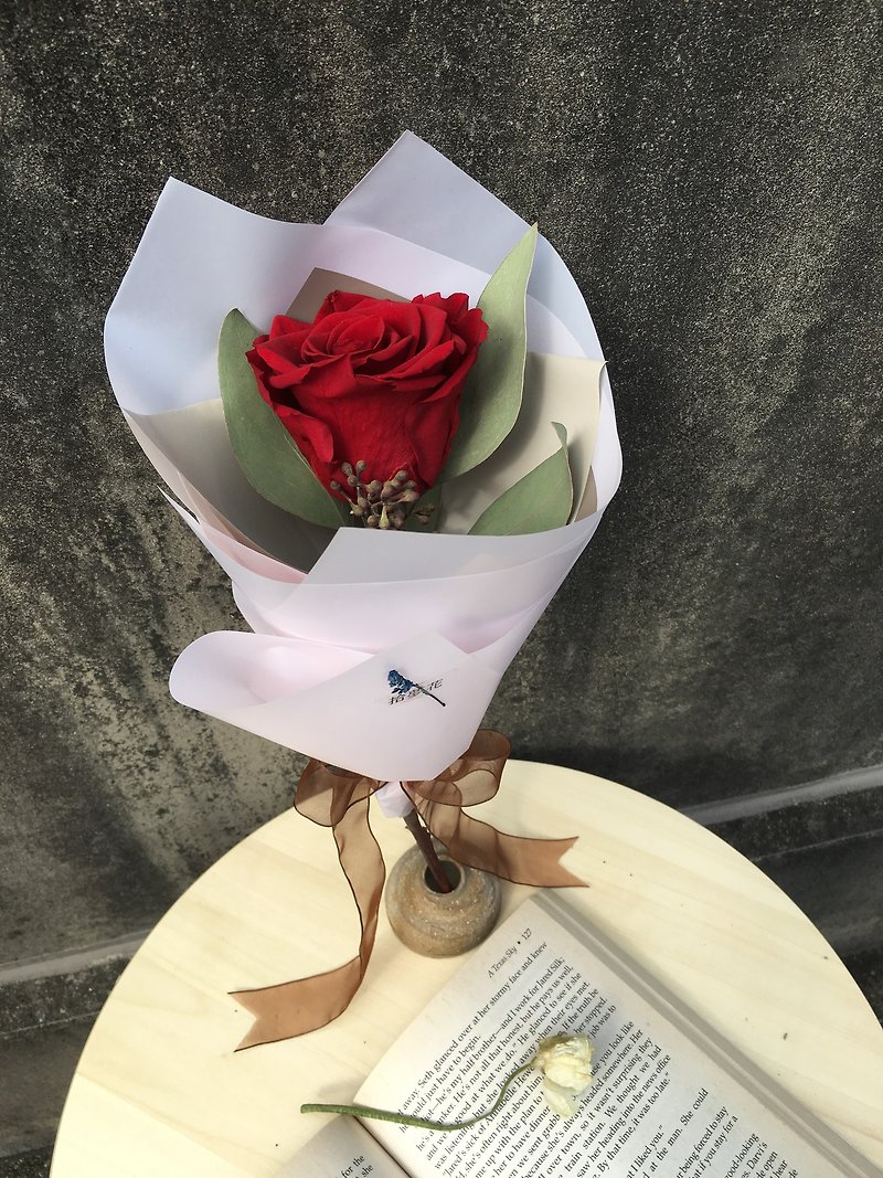 [Yong Bath Love River] Small Bouquet/Bouquet/Dry Flower/Eternal Rose Bouquet/Large Rose - Dried Flowers & Bouquets - Plants & Flowers Pink