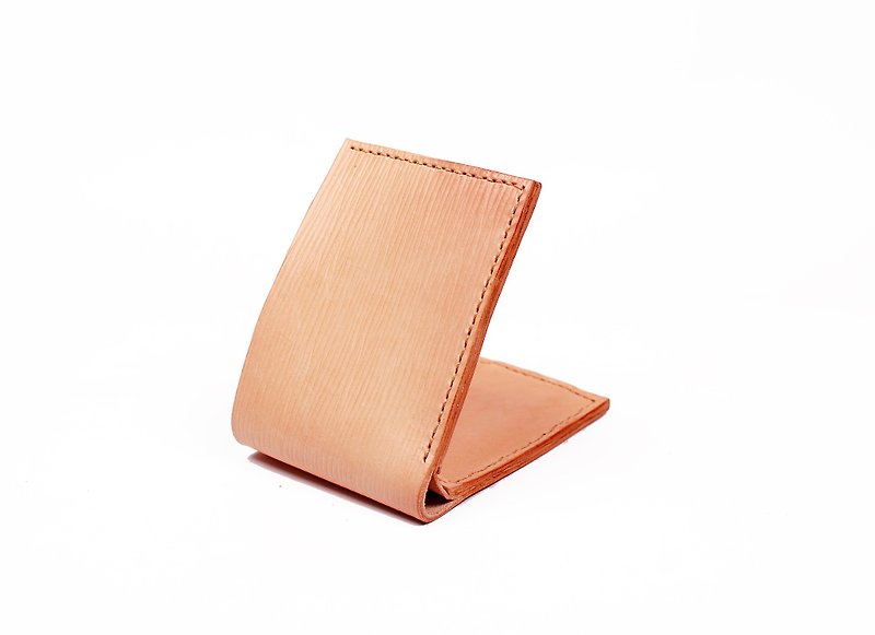 Water pattern vegetable tanned leather. Short clip - Wallets - Genuine Leather 