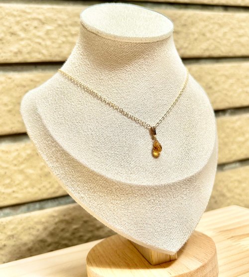 シトリンドロップカットネックレス シトリン ハンドメイド