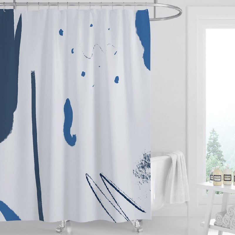 Cultural and Creative Shower Curtain - Casual Blues - Bathroom Supplies - Polyester Multicolor