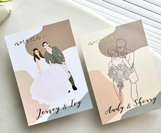 Similar Painting Wedding Invitations] Hot stamping wedding invitations  including envelope stickers/Only photos required/Minimum printing of 50  wedding invitations - Shop Spring Wedding Invitation Wedding Invitations -  Pinkoi