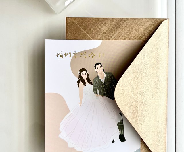 Similar Painting Wedding Invitations] Hot stamping wedding invitations  including envelope stickers/Only photos required/Minimum printing of 50  wedding invitations - Shop Spring Wedding Invitation Wedding Invitations -  Pinkoi