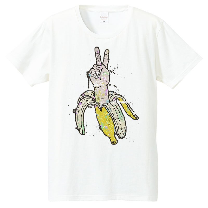 T-shirt / Crazy Banana - 男 T 恤 - 棉．麻 白色