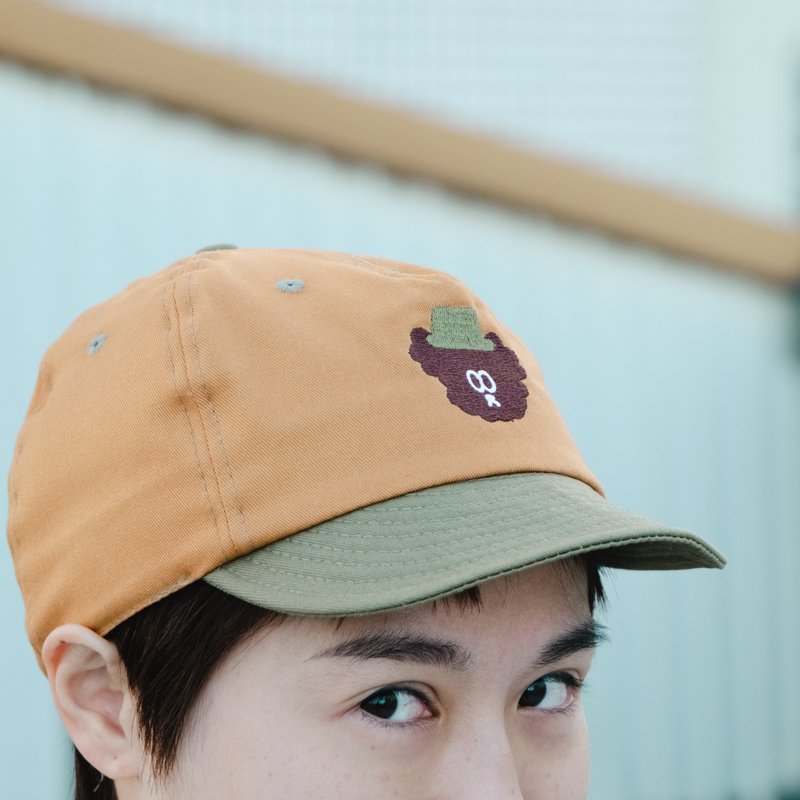 撞色短帽簷刺繡棒球帽 / DOBO - 帽子 - 棉．麻 多色