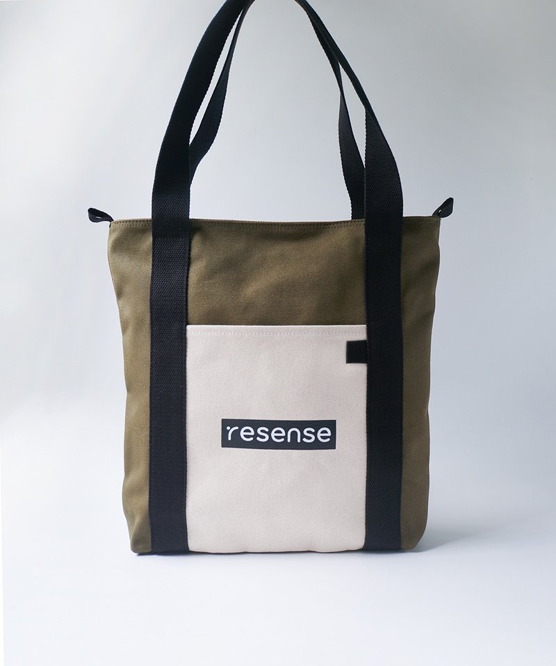 質感帆布手提袋-軍綠 - 手提包/手提袋 - 棉．麻 