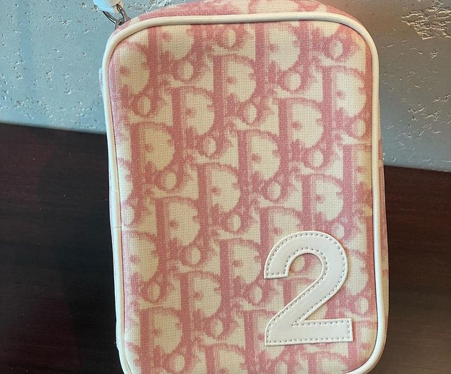 CHRISTIAN DIOR Pink Oblique vintage Cosmetic Bag/Hand Pouch/Camera Bag -  Shop dwongvintage Toiletry Bags & Pouches - Pinkoi