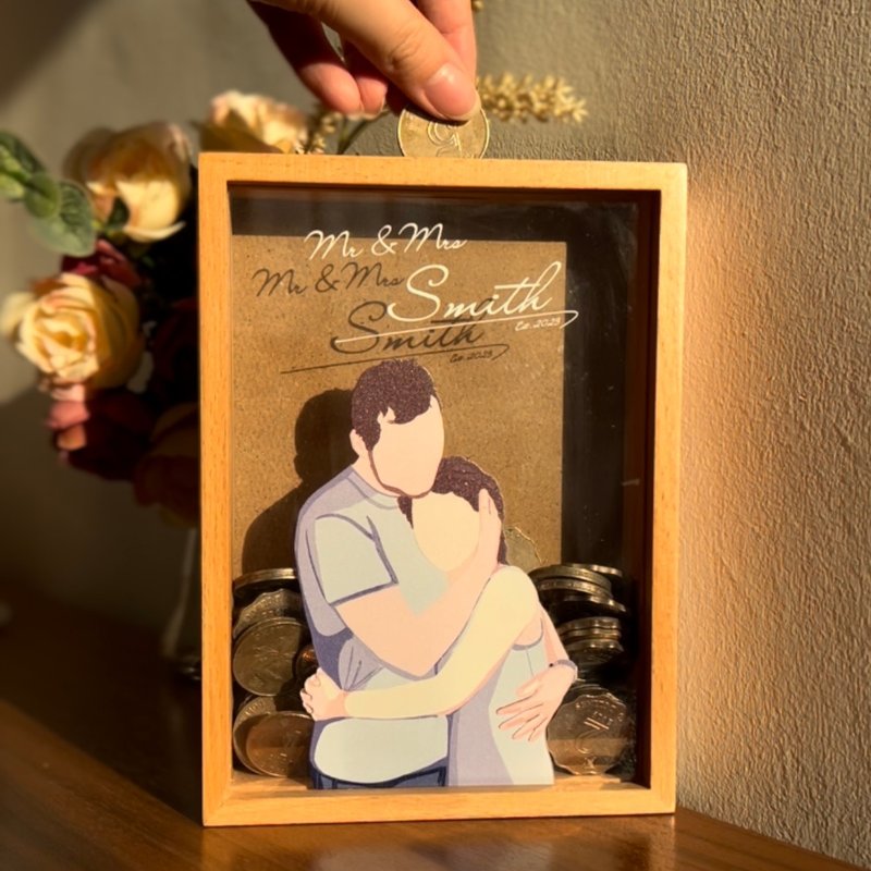 ไม้ กระปุกออมสิน - 【Made in Hong Kong】Money Poppy | Money Box | Money Box | Customized Night Light | Father's Day Gift |