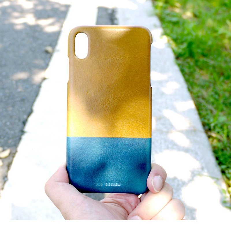 SLG Design iPhone XR D+ ITL two-color mix-and-match style top leather protective back cover - เคส/ซองมือถือ - หนังแท้ 