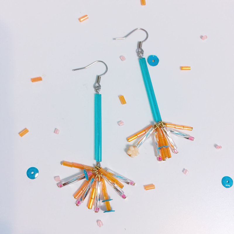 Tail Fish Cake Summer Oranges Soda Earrings (can change ear clip) - Earrings & Clip-ons - Other Materials 