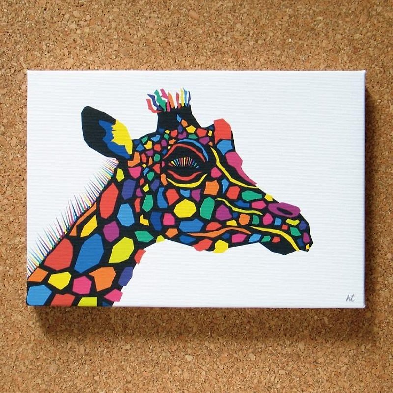 藝術 海報 繪畫 掛畫 時尚 優雅 長頸鹿 動物 壁貼 創意 色彩 - 海報/掛畫/掛布 - 其他材質 多色
