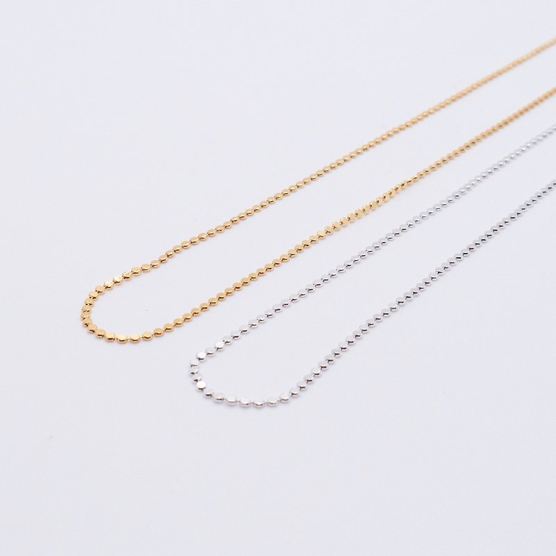 Multiverse - Flat Bead Chain Necklace (Silver / 18K Gold Plated Silver) - Necklaces - Sterling Silver Silver
