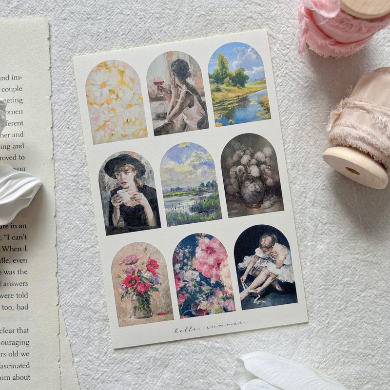 impressionism oil paintings sticker - 貼紙 - 紙 