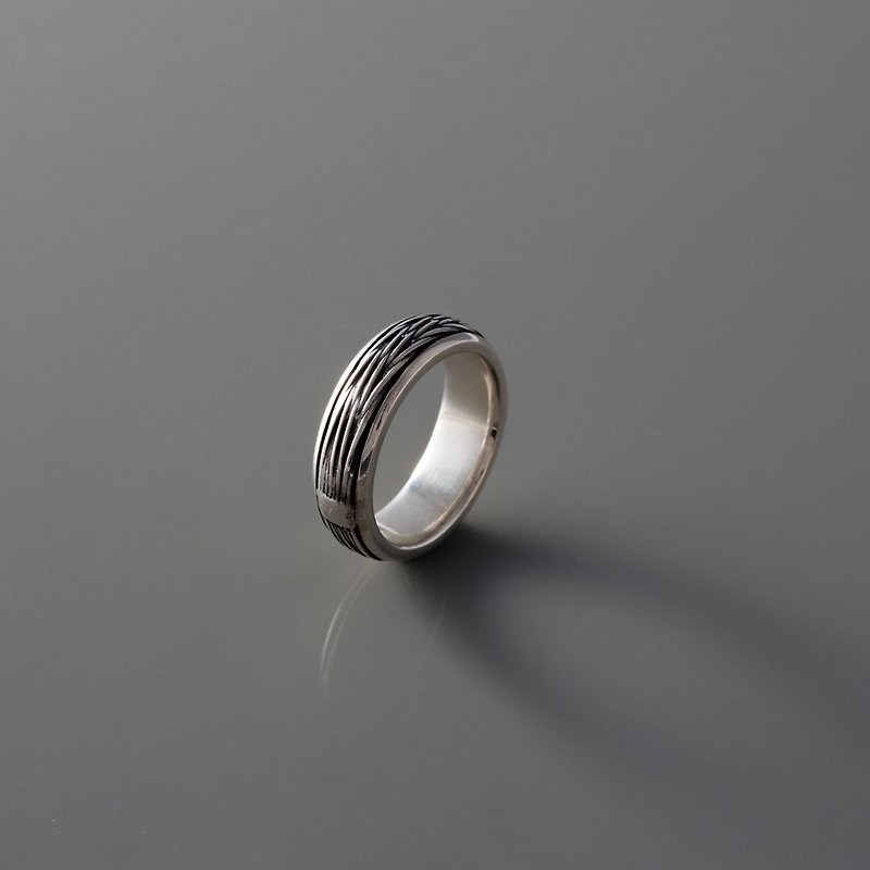 Frankness Original | 925 Sterling Silver Striped Ring - Couple / Handmade / Gift / Customized / Customized - General Rings - Other Metals Silver