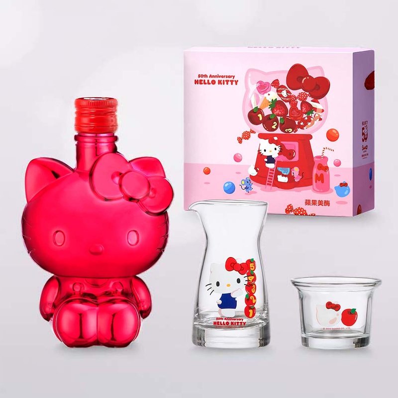 HELLO KITTY Apple enzyme (apple fermentation liquid contains enzyme) - อาหารเสริมและผลิตภัณฑ์สุขภาพ - แก้ว สีแดง