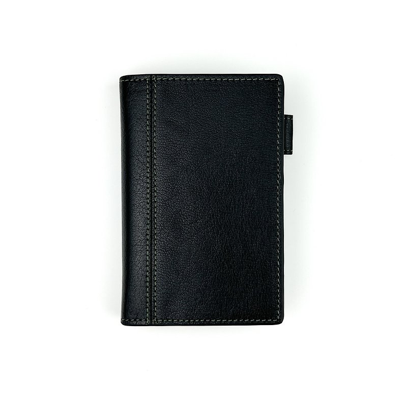 DEEP lightweight three-color/MICRO5 size | five-hole loose-leaf pocketbook - สมุดบันทึก/สมุดปฏิทิน - หนังแท้ สีดำ