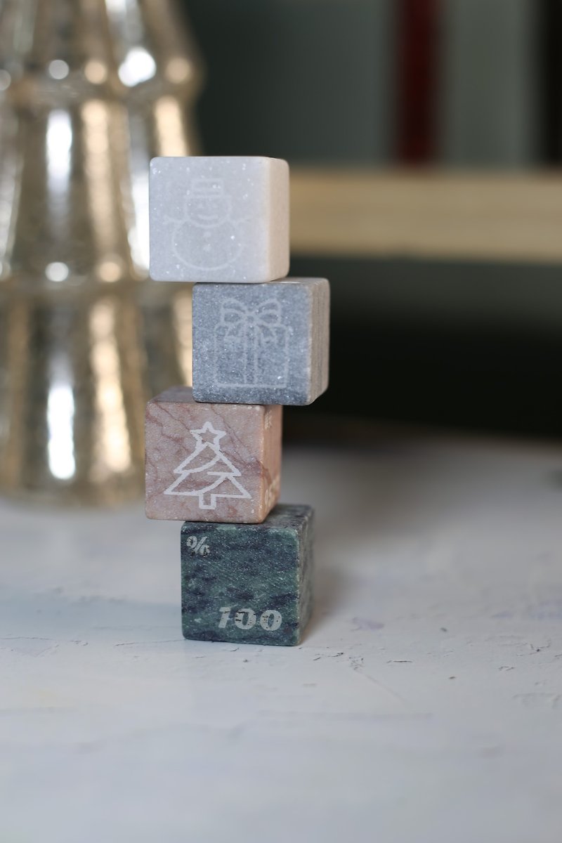 Marble Ice Brick ~ Customized Laser Engraving Corporate Gifts - แก้วไวน์ - หิน หลากหลายสี