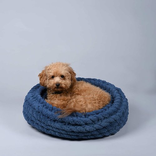 荷蘭Lord Lou頂級寵物傢俱 Lisa 麗莎編織寵物床-藏青藍 限量 (現貨)
