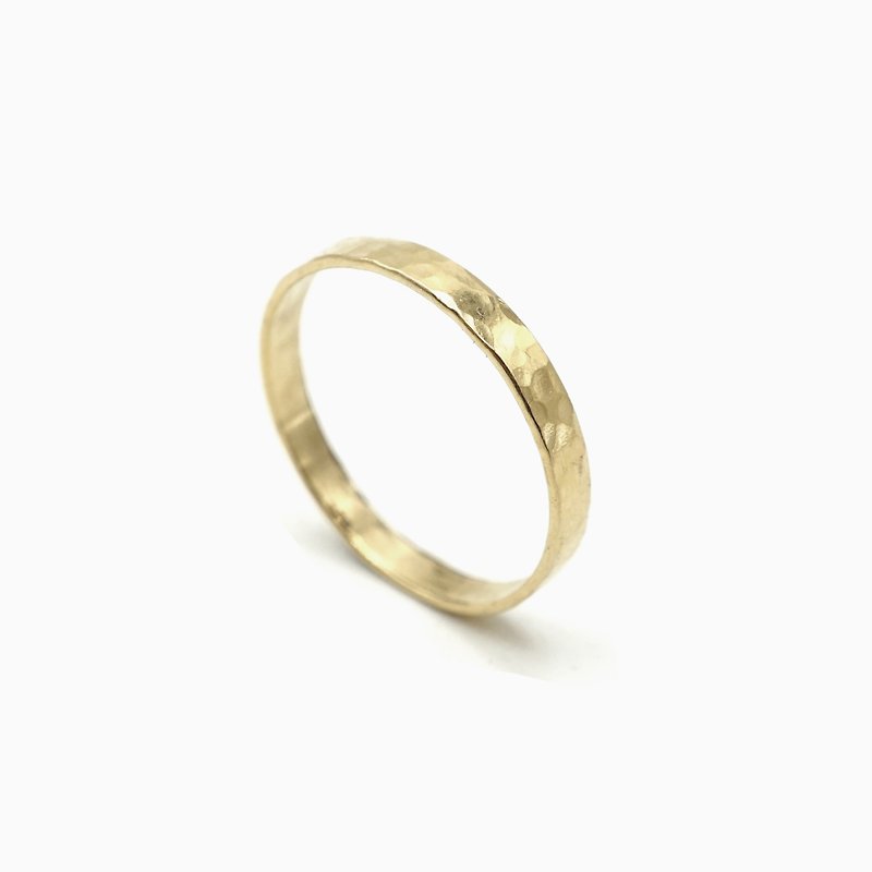 Minimal Hammered Gold Band Ring - 14K Gold Filled - Hammered Ring - Simple Gold - แหวนทั่วไป - โลหะ สีทอง