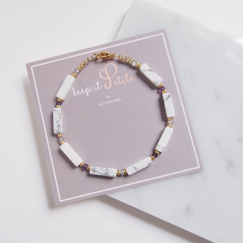 Temperament Marble Pattern, Natural Square Column White Pine, Bracelet Bracelet, Gift - Bracelets - Gemstone White