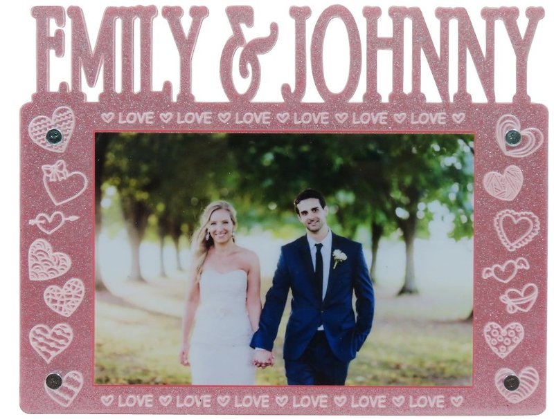 Custom Engraved Photo Frame (4R Photo) - Love Is Eternal A Theme x Personalization - Picture Frames - Paper Pink